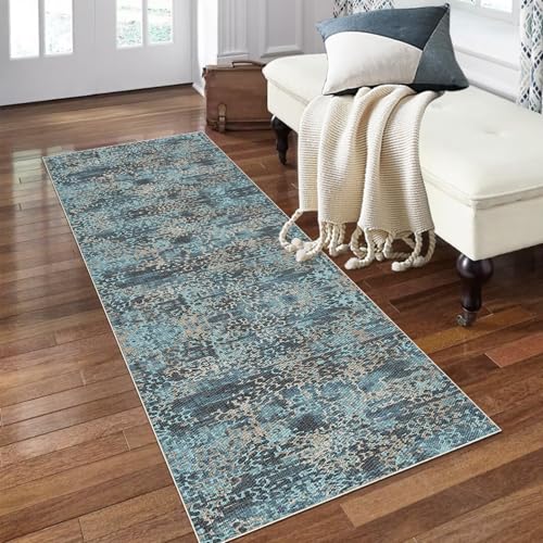 PaGuvFng Flur Teppich Läufer 70 x 120 cm Teppich Läufer Flur Waschbar Flurläufer Lang Küchenteppich rutschfest Waschbar für Eingang Flur Küche Schlafzimmer Wohnzimmer von PaGuvFng