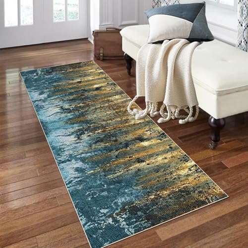 PaGuvFng Flur Teppich Läufer 80 x 150 cm Waschbar Teppichläufer Flur Küchenläufer Modern Flurteppich Läufer Lang für Eingang Flur Küche Schlafzimmer Wohnzimmer von PaGuvFng