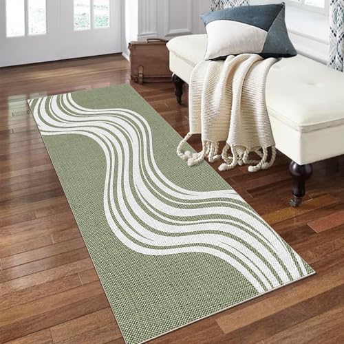 PaGuvFng Teppich Läufer Flur 120 x 500 cm rutschfest Küchenteppich Waschbar rutschfest Teppichläufer Flur Modern Küchenteppich Läufer Fußmatte Lang Flur rutschfest Teppich von PaGuvFng
