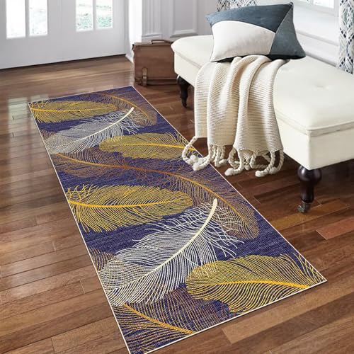 PaGuvFng Teppich Läufer Flur Lang 80 x 150 cm Waschbar rutschfest Küchenläufer Teppich Teppichläufer Flur rutschfest Küchenteppich Eppich Läufer für Küche Eingang Wohnzimmer Schlafzimmer von PaGuvFng
