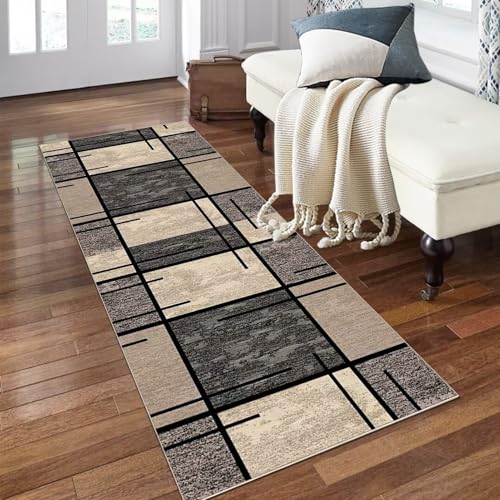PaGuvFng Teppich Läufer Flur Lang rutschfest 100 x 280 cm Küchenläufer Teppich Schmutzfangmatte Flurläufer Flur Küchenteppich Korridor, für Schlafzimmer Wohnzimmer Küche von PaGuvFng