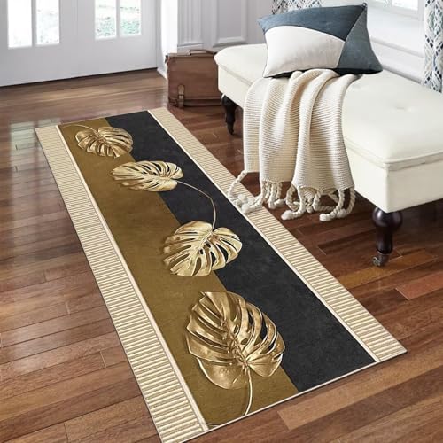 PaGuvFng Teppich Läufer Flur rutschfest 40 x 130 cm Waschbar Teppichläufer Flur Küchenläufer Modern Flurteppich Läufer Lang für Eingang Flur Küche Schlafzimmer Wohnzimmer von PaGuvFng