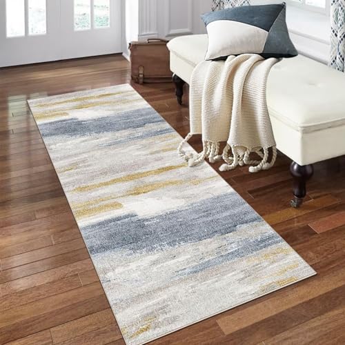 PaGuvFng Teppich Läufer Flur rutschfest 40 x 160 cm Waschbar Teppichläufer Flur Küchenläufer Modern Flurteppich Läufer Lang für Eingang Flur Küche Schlafzimmer Wohnzimmer von PaGuvFng