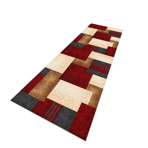 PaGuvFng Teppich Lang Läufer Flur rutschfest 80 x 400 cm Teppich Läufer Flur Waschbar Flurläufer Lang Teppich Läufer für Flur Küche Küchenteppich Waschbar schmutzfangmatte von PaGuvFng