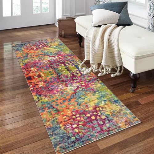 PaGuvFng Teppichläufer waschbar 80 x 250 cm Flurläufer Rutschfester Teppichläufer für Flure Küche Teppichläufer Küchenläufer Läufer Teppich Flurteppich Küche Bodenmatte Fußmatte von PaGuvFng