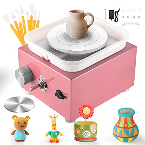 Mini Töpferscheibe, 2000RPM Elektrische Töpferscheibe Keramik mit Abnehmbarem ABS-Becken und 6,5/10 cm Drehteller Keramik Maschine für Keramikarbeiten Keramik Clay Art Craft Geschenk Heimwerken von PaNt