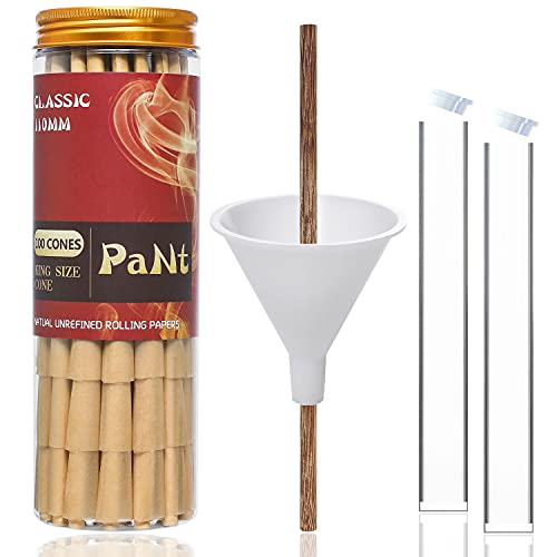 PaNt | 100 stück | King Size Größe Braun Konisch vorgedrehte Hülsen mit Filter Tips | Aus Holzzellstoffpapier | Enthält 1 Einfülltrichter und 1 Verpackungsstab und 2 Joint hüllen von PaNt