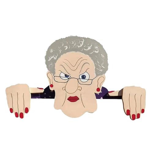 Paaruter 1 Stück Außenzaundekoration, Neugierige Oma, Ältere Dame, Gartenhofschmuck im Freien von Paaruter