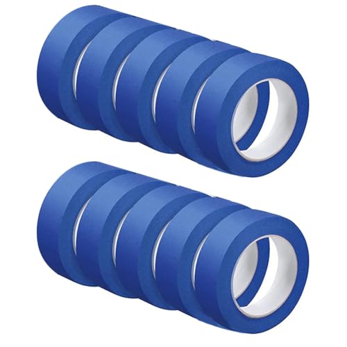 Paaruter 10 Rollen Blaues Malerband, Sicheres Wand-Farbband, 3 cm X 49 M, für Wandmalerei, Dekorationsbedarf, Abdeckplanen von Paaruter