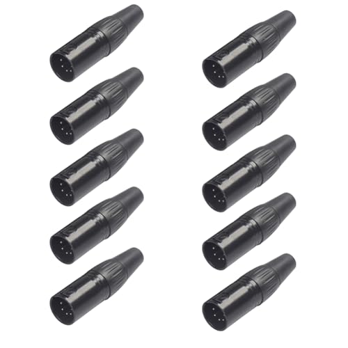 Paaruter 10 Stück 5-Polige XLR-DIY-Stecker zum DIY-Schweißen Verschiedener Audiokabel, Mikrofonkabel, Kabel, XLR 5-Poliger Stecker von Paaruter
