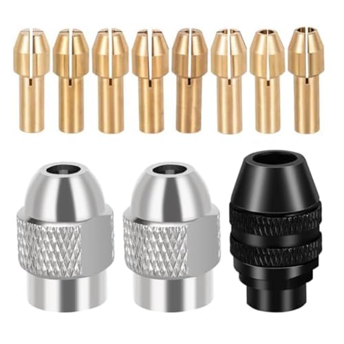 Paaruter 10-Teiliges Bohrfutter-Spannzangen-Set, Teile 1/32 Bis 1/8, Messing, Schnell Rotierende Bohrmutter, 4485 4486 Schnellspannbohrer Paaruter 10-Teiliges Bohrfutter-Spannzangen-Set, Teile 1/32 Bis 1/8, Messing, Schnell Rotierende Bohrmutter, 4485 4486 Schnellspannbohrer von Paaruter