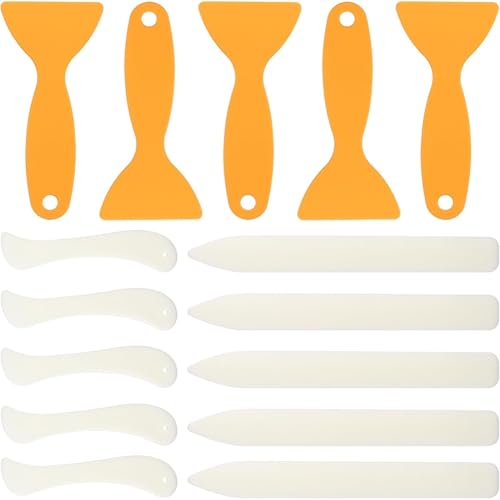 Paaruter 15 Stück Knochenschaber Werkzeuge Falten Creasing Papier-Basteln Scrapbooking Schaber Werkzeug für Papier-Lederhandwerk Buchbinderei von Paaruter