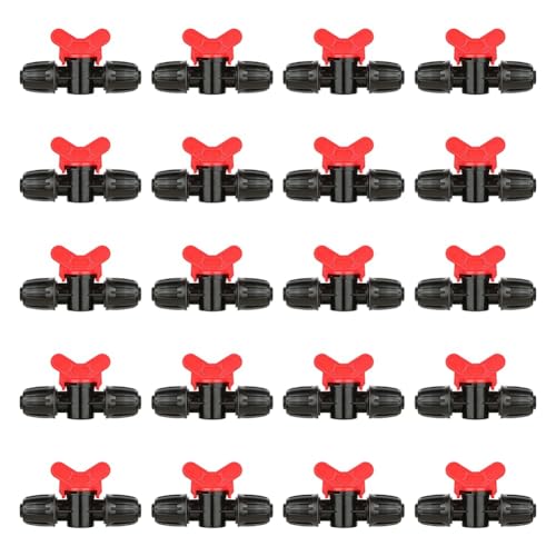 Paaruter 20 Stück Tropfbewässerungs-Umschaltventile 1/2 - Inline-Widerhakenverschluss für Schläuche mit 0,60-0,65 Außendurchmesser, Absperrventil für Den Außenbereich von Paaruter