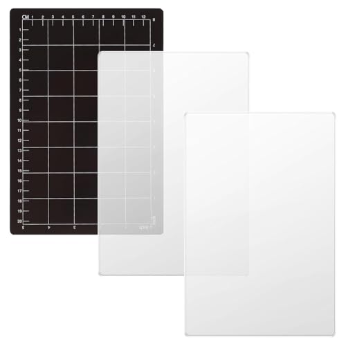 Paaruter 3-Teiliges Transparentes Stanzpad-Set, Wiederverwendbares Magnetisches Unterlegplättchen und Acryl-Stanzpad-Set für die Meisten Stanzmaschinen von Paaruter