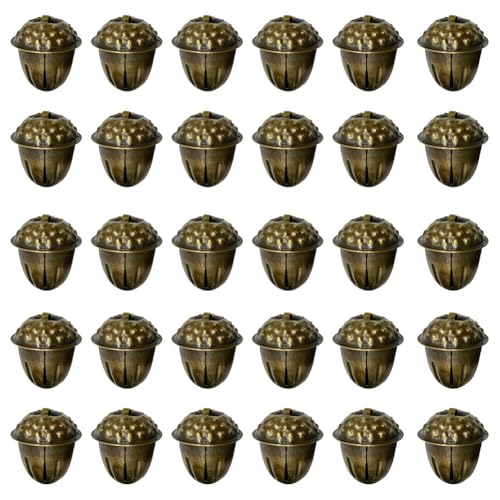 Paaruter 50 Stück Weihnachtsglocken in Eichelform, Vintage-Bronzeglocken, 3 cm, Metall-Bastelglocken für Weihnachten, Heimdekoration Paaruter 50 Stück Weihnachtsglocken in Eichelform, Vintage-Bronzeglocken, 3 cm, Metall-Bastelglocken für Weihnachten, Heimdekoration von Paaruter