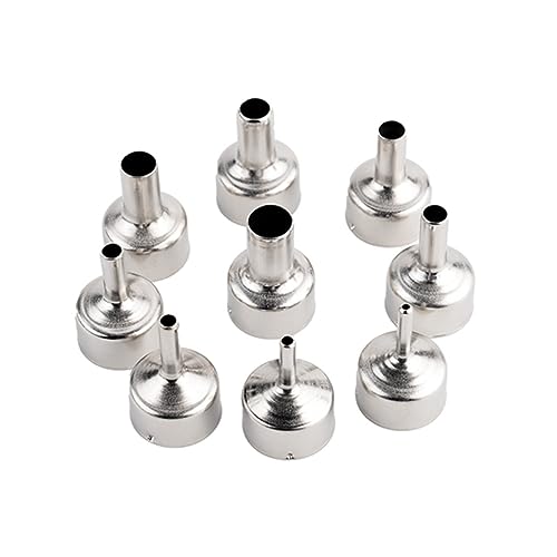 Paaruter 9 Teile/Satz Schweißdüsen-Ersatzzubehör für Heißluftpistolen-Werkzeug, Verschiedene Düsengrößen für 8858 8898 858D 8586, Multifunktionsdüse von Paaruter