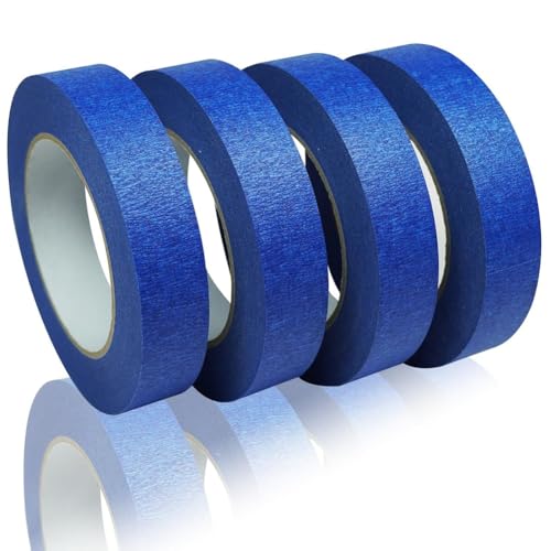 Paaruter Malerband 1 Breit, 4er-Pack Blaues Band für Allgemeine Zwecke, 1 X 55 Yards X 4 Rollen, Insgesamt 220 Yards von Paaruter
