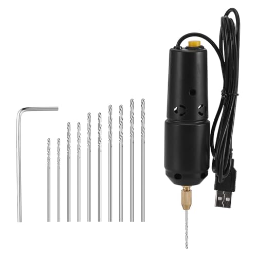 Paaruter Mini-Bohrer Zur Schmuckherstellung, Elektrisches USB-Bohrer-Set mit 10 0,8 Bis 1,2 mm Bohrern zum Bohren Von Harzgussteilen von Paaruter