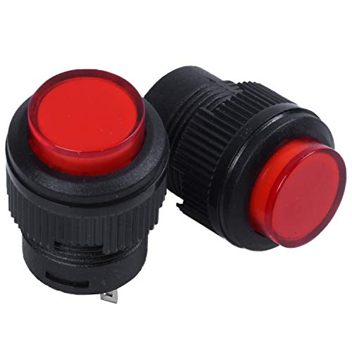 Paaruter Paaruter (R) 2 Stueck 4 Terminals Rote LED-Lampe Momentan Druckschalter DC 3V von Paaruter