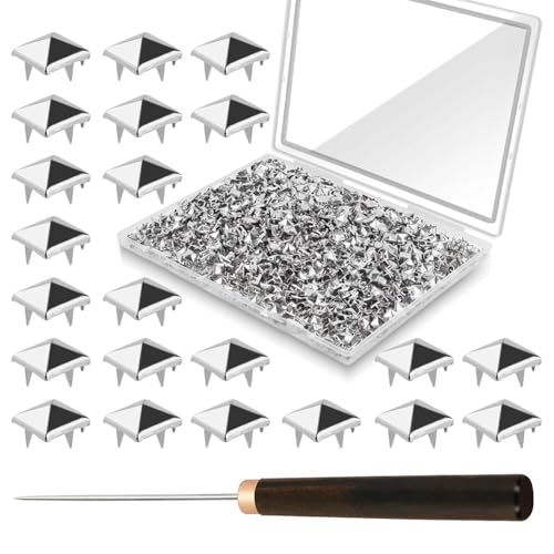 Paaruter Silber 10 mm für Kleidung Pyramidennieten-1300PCS, Vier-Klauige Quadratische Metallspitzennieten für Bastelarbeiten, für Lederverarbeitung Paaruter Silber 10 mm für Kleidung Pyramidennieten-1300PCS, Vier-Klauige Quadratische Metallspitzennieten für Bastelarbeiten, für Lederverarbeitung von Paaruter