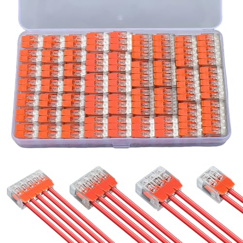 Pabbyeey 80 Stück Kabelverbinder Set,Kabelklemmen Elektro 2/3/4/5 Polig,Kabelverbinder mit Hebel,Verbindungsklemmen bis 4 mm² Lüsterklemmen für Feste Flexible Kabel 2-5 Leiter Pabbyeey 80 Stück Kabelverbinder Set,Kabelklemmen Elektro 2/3/4/5 Polig,Kabelverbinder mit Hebel,Verbindungsklemmen bis 4 mm² Lüsterklemmen für Feste Flexible Kabel 2-5 Leiter von Pabbyeey