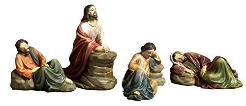 Paben Articoli Religiosi Set mit 4 Figuren Jesus Prega Garten Ostern Krippe aus Kunstharz 10,3 cm von PABEN