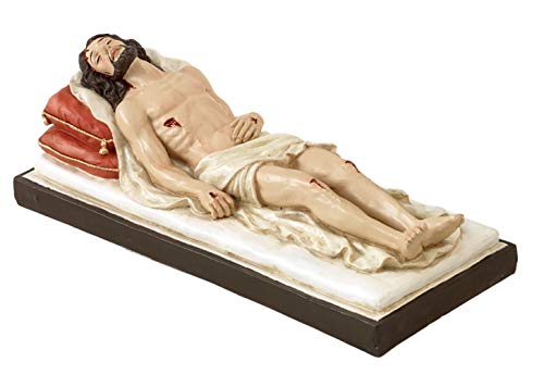 Paben Religiöse Artikel Statue Toter Christus liegend auf Bett Osterkrippe Länge 20 cm von PABEN