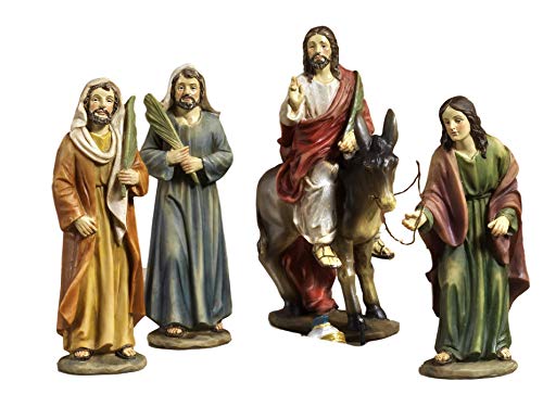 Paben Articoli Religiosi: 4 Figuren, Jesus Einzug in Jerusalem, Deko oder für Weihnachstkrippe, Höhe 14 cm Paben Articoli Religiosi: 4 Figuren, Jesus Einzug in Jerusalem, Deko oder für Weihnachstkrippe, Höhe 14 cm von PABEN