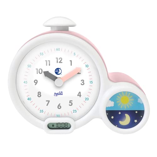 Pabobo Kid Sleep - Wecker - Kinder pädagogische Wecker Tag / Nachtbeleuchtung - Doppelanzeige und 3 Alarme zu wählen - funktioniert auf DC oder Batterien – rosa Pabobo Kid Sleep - Wecker - Kinder pädagogische Wecker Tag / Nachtbeleuchtung - Doppelanzeige und 3 Alarme zu wählen - funktioniert auf DC oder Batterien – rosa von Pabobo