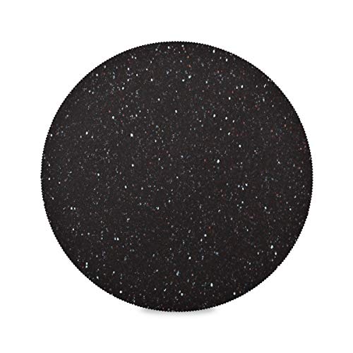 Runde Tischsets Schwarz Tischsets Dunkel Schwarz Glitzer Sparkle Shinning Platzsets Set von 6 Tischsets 39,1 cm für Küche Esstisch Urlaub Party von Pac Mac