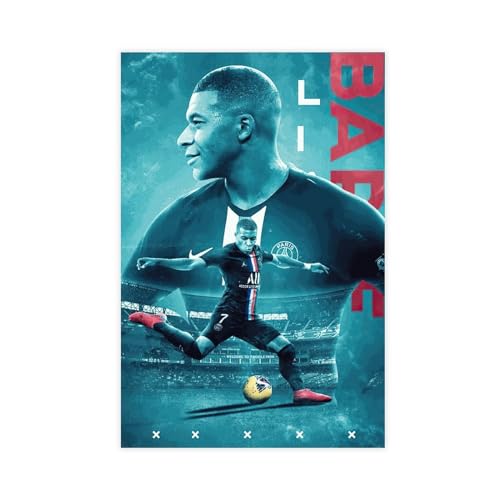 Kylian Mbappe Fußball-Poster, 33, Leinwand-Poster, Schlafzimmer, Dekoration, Sport, Landschaft, Büro, Raumdekoration, Geschenk, ungerahmt, 30 x 45 cm von PacSci