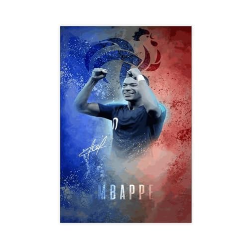 Kylian Mbappe Fußball-Poster, 48 Stück, Leinwand-Poster, Wandkunst, Dekordruck, Bild, Gemälde für Wohnzimmer, Schlafzimmer, Dekoration, ungerahmt, 40 x 60 cm von PacSci