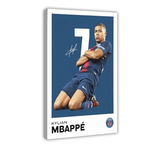 Kylian Mbappe Fußball-Poster, 50 Stück, Leinwand-Poster, Wandkunst, Dekordruck, Bild, Gemälde für Wohnzimmer, Schlafzimmer, Dekoration, Rahmen-Stil, 30 x 45 cm von PacSci