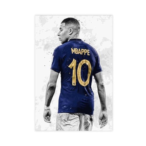 Kylian Mbappe Fußball-Poster, 9 Leinwand, Schlafzimmer, Dekoration, Sport, Landschaft, Büro, Raumdekoration, Geschenk, ungerahmt, 50 x 75 cm von PacSci