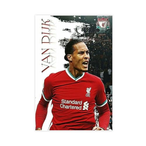 Virgil Van Dijk Poster Fußball Fußball Poster 39 Leinwand Poster Wandkunst Dekor Druck Bild Gemälde für Wohnzimmer Schlafzimmer Dekoration ungerahmt 30 x 45 cm von PacSci