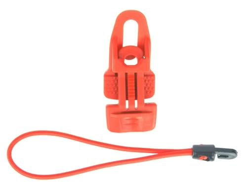 10 x Holdon® Planenclips MIDI Rot + 18 cm Ø 4 mm Spanngummi Spannfix - Planenspanner Clips mit Bungee Gummi von Paccs