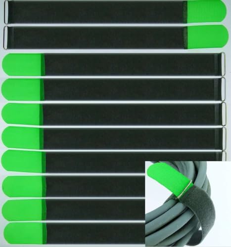 10 x Klett-Kabelbinder 40 cm x 40 mm Neon Grün FUK wiederverschließbar Kabel-Klettband mit Metall-Öse - 400 mm wiederverwendbar 10 x Klett-Kabelbinder 40 cm x 40 mm Neon Grün FUK wiederverschließbar Kabel-Klettband mit Metall-Öse - 400 mm wiederverwendbar von Paccs