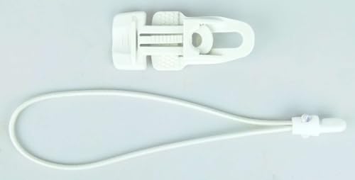 20 x Holdon® Planenclips MIDI Weiss + 25 cm Ø 4 mm Spanngummi Spannfix - Planenspanner Clips mit Bungee Gummi von Paccs