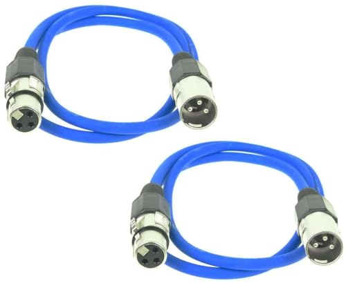 Paccs 2 Stück 1 m Mikrofonkabel Blau XLR Stecker male auf XLR Buchse female - Symmetrisch Audio Kabel DMX OFC-Kupfer Paccs 2 Stück 1 m Mikrofonkabel Blau XLR Stecker male auf XLR Buchse female - Symmetrisch Audio Kabel DMX OFC-Kupfer von Paccs