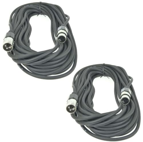 Paccs 2 Stück 15 m Mikrofonkabel Schwarz XLR Stecker male auf XLR Buchse female - Symmetrisch Audio Kabel DMX OFC-Kupfer Paccs 2 Stück 15 m Mikrofonkabel Schwarz XLR Stecker male auf XLR Buchse female - Symmetrisch Audio Kabel DMX OFC-Kupfer von Paccs