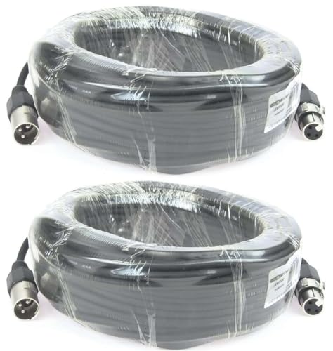 Paccs 2 Stück 25 m Mikrofonkabel Schwarz XLR Stecker male auf XLR Buchse female - Symmetrisch Audio Kabel DMX OFC-Kupfer Paccs 2 Stück 25 m Mikrofonkabel Schwarz XLR Stecker male auf XLR Buchse female - Symmetrisch Audio Kabel DMX OFC-Kupfer von Paccs