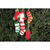 Handgestrickte Miniaturstrümpfe 6Er-Pack Weihnachtsdekoration, 100% Wolle Hängende Baumverzierung, Fair-Trade-Socken von PachamamaWoollies
