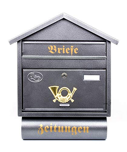 Pachurka & Dąże Großer Briefkästen XXL Zeitungsrolle Retro Design Antik Silber T3/T 0.8mm Stark von Pachurka & Dąże