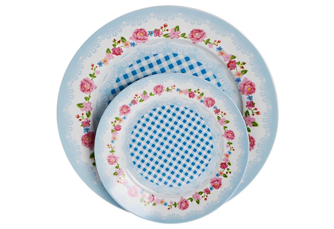 Paci Frühstücksteller Pasta-Kuchen-Servierplatten-Set 7-teilig, Blau, (7 St) von Paci