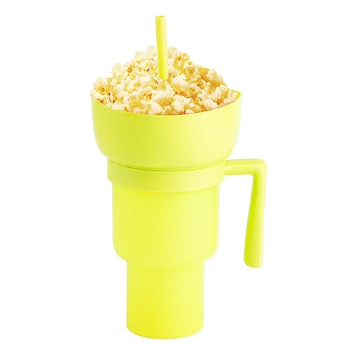 Snack And Drink Cup Stadium Tumbler 2 in 1, Stadionbecher Popcornbecher Snackbecher | Wiederverwendbare und spritzwasserfeste Trinkbecher für Erwachsene, Kinder, Reisen, Kino von Pacienjo