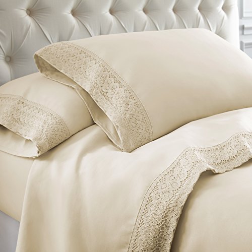 Modern Threads Weiche Mikrofaser-Häkelspitze – luxuriöse Mikrofaser-Bettlaken – inklusive Bettlaken, Spannbetttuch mit tiefen Taschen und Kissenbezügen, Leinen, Queen-Size-Bett Modern Threads Weiche Mikrofaser-Häkelspitze – luxuriöse Mikrofaser-Bettlaken – inklusive Bettlaken, Spannbetttuch mit tiefen Taschen und Kissenbezügen, Leinen, Queen-Size-Bett von Modern Threads