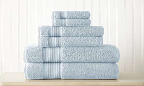 Pacific Coast Textilien 100% Türkische Baumwolle Handtuch-Set, hellblau, 6 von Amrapur