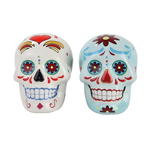 1 X Day of Dead Sugar White & Blue Skulls Salt & Pepper Shakers Set- Skulls Collection by Pacific Giftware von Pacific Giftware
