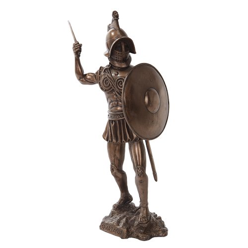 27,9 cm Bronze farbigen Spartacus mit Shield Figur Statue von Pacific Giftware
