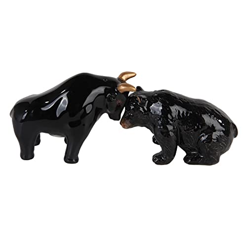 3.25"L The Bull & Bear Battle Magnetic Salt & Pepper Shakers -Attractives Collection von Pacific Giftware